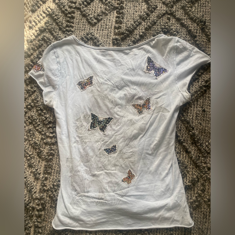 Vintage Rhinestone Bling Butterfly Tshirt   🦋
